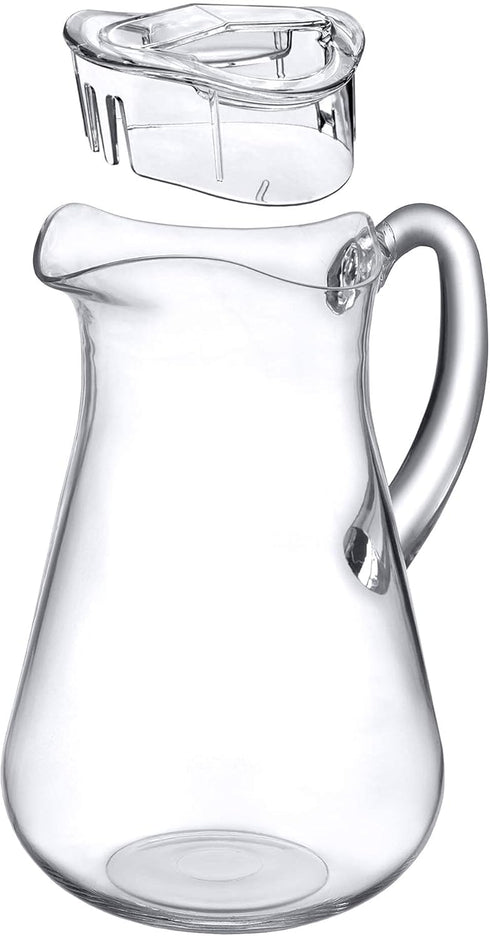 Amazing Abby - Droply - Plastic Pitcher (64 oz, 2 Quart), Clear Water Pitcher with Lid, Fridge Jug, BPA-Free, Shatter-Proof, Great for Iced Tea, S...
