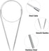 16 Inch Circular Knitting Needles Set, Stainless Steel Round Knitting Needles,11 Pack Sizes 1.5-5mm Metal Circle Knit Needle with Magic Loop for S...