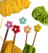 5Pcs Colorful Flower Knitting Needle Stoppers- Needle Point Protectors-Silicone Stitch Stoppers -Knitting Accessories and Gadgets -Knitting Gifts...