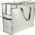 Household Essentials 2622 MightyStor Large Storage Bag with Handles | Clothing and Linen Storage Bag | White Tarp with Black Trim...
