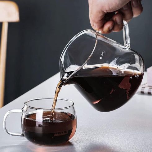 Pour Over Coffee Maker - 10 OZ /300ML Glass Carafe Coffee Server with Glass Coffee Dripper/Filter, Drip Coffee Maker Set for Home or Office, 1-2 C...