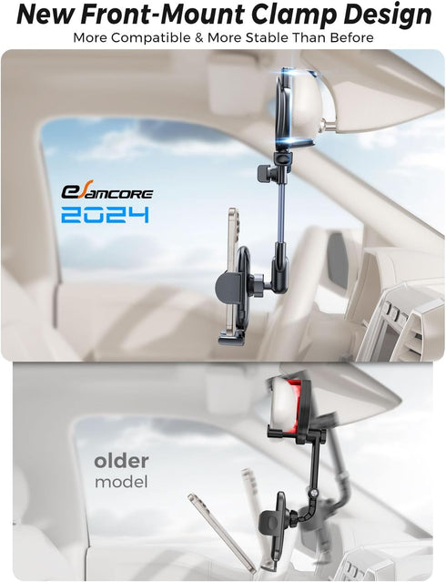 eSamcore Rear View Mirror Phone Holder, Car Phone Mount with 11.5" Rearview Mirror Adjustable Car Mount Accessories Compatible with iPhone 15 14 1...