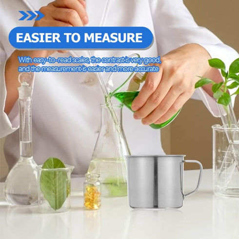 Hemobllo Stainless Steel Beaker, Lab Graduated Beaker with Handle Chemistry Lab Cups Scientific Laboratory Supplies for Liquids Solids (500ml)...