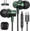 COOYA USB C Headphones Type C Wired Earbuds Bass Stereo Magnetic for iPhone 15 Pro iPad 10 Air 6 Noise Canceling Earphones in-Ear Headset+Mic for ...