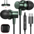 COOYA USB C Headphones Type C Wired Earbuds Bass Stereo Magnetic for iPhone 15 Pro iPad 10 Air 6 Noise Canceling Earphones in-Ear Headset+Mic for ...
