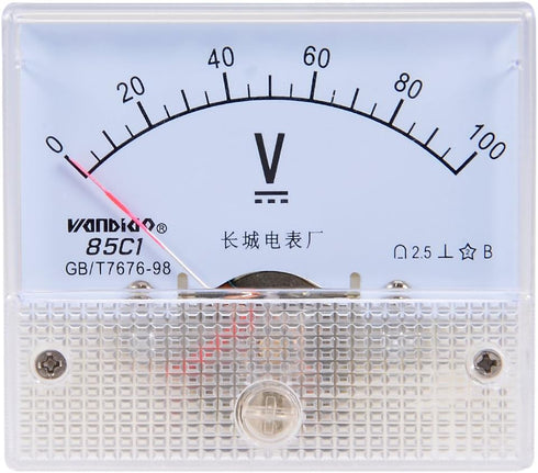 uxcell DC 0-100V Analog Panel Voltage Gauge Volt Meter 85C1 2.5% Error...