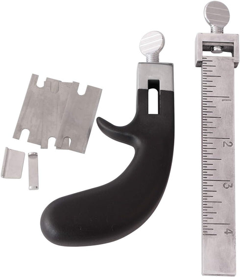 Aluminum Alloy Strip and Strap Leather Belt Cutter Leather Hand Cutting Tool with 3 Blades...