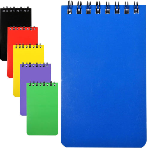 Spiral Notebook, 6Pcs Small Notebooks, Pocket Notebook 3" x 5" Spiral Notepads, Top-Spiral Notebook Small Notepad, 6 Colored Mini Notebooks, 75 Sh...