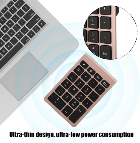 22 Keys Numeric Keypad, Portable 0.25MA 3V Wireless Mini Keyboard Compatible with Bluetooth 5.0 Wireless Mini Ergonomic Keyboard for Laptop Deskto...