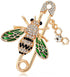 Bee Brooch pins Women Enamel Crystal Insect Pin Lapel Pin Large Safety Pin...