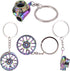FEBRYTOLD 5 Pcs Car Parts Model Key Chains - Colorful Turbo, Black Manual Gearbox, Tire Rim, Blue Brake Rotor, Red Spring Shock-absorber Keychains...