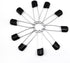 yueton 50pcs Black Plastic Head Baby Safety Pins Safety Locking Baby Cloth Diaper Nappy Pins...