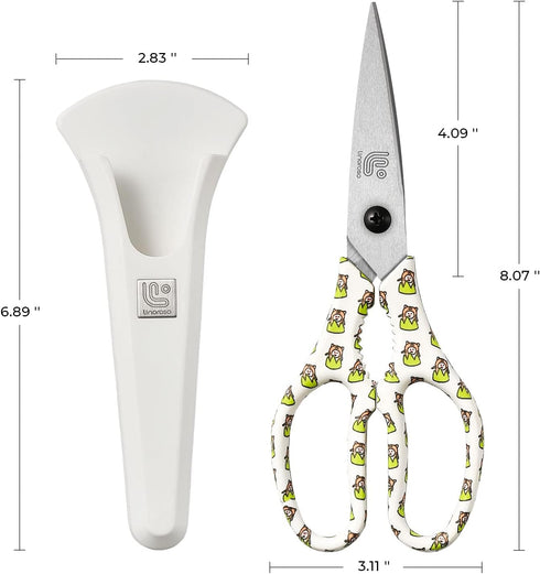 Linoroso Kitchen Scissors Heavy Duty Kitchen Shears with Magnetic Holder Made with Japanese Steel 4034, Multipurpose Ultra Sharp Cooking Scissors ...