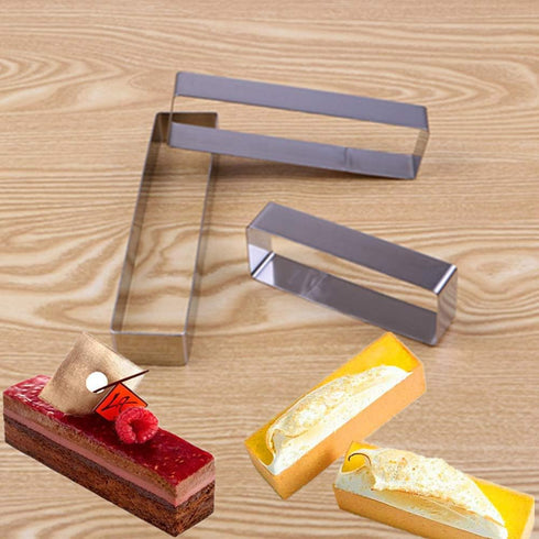 Rectangular Cake Molds,Stainless Steel Cake Mousse Ring Rectangle Cookie Cutter Mousse Cake Cutter Ring Mold for Home Kitchen...