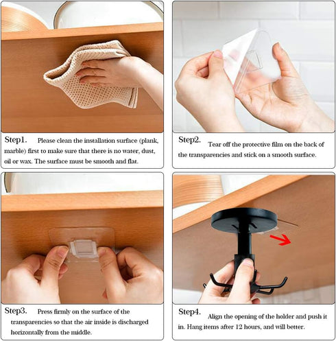 Aosome Under Cabinet Utensil Holder Hanger Hook for Kitchen and Bathroom 2 Pack...