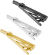 Tie Clips for Men, Black Gold Silver 2.1inch Initial Alphabet Letter Tie Clip Bar Set...