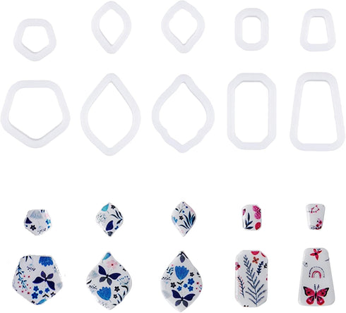 10pcs Polymer Clay Cutters, Polymer Clay Jewelry Making Knives Basic Polymer Clay Knives Clay Earring Shape Cutters...