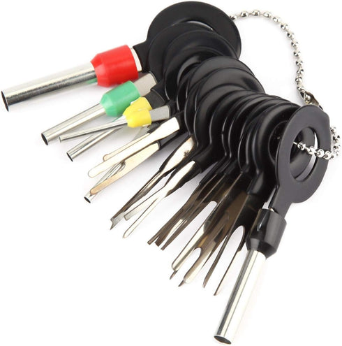 Terminal Removal Tool, 18Pcs Car Wire Harness Plug Terminal Extractor Pick Connector Crimp Pin Back Needle Remove Tool Terminal Removal Tool Kit W...