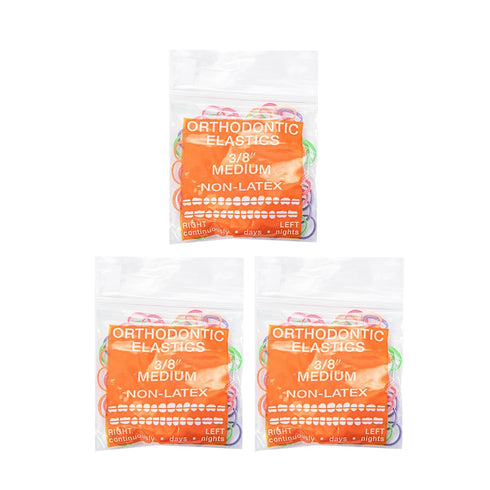 JMU Orthodontic Elastics 3/8 Medium, 300 Pack, Neon, Orthodontic Rubber Bands Latex Free Intraoral Elastic Bands Made in USA...