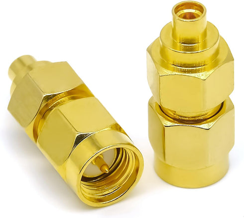 2PCS SMA to MMCX Adapter, SMA Male to MMCX Female Coax Connector, Low Loss MMCX SMA Coax Cable Antenna Adapter for Repeaters, Audio, Video...