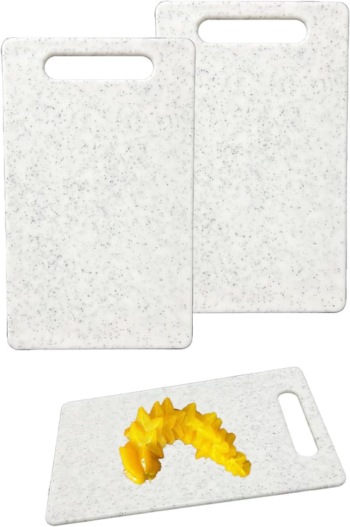 2 Pcs Cutting Board for Kitchen Small Mini Plastic Granite Color Cutting Board Dishwasher Safe Cutting Boards for Food Prep, Fruits, Vegetables wi...