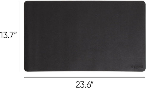 Smead Desk Pad, Vegan Leather Desk Mat with Non-Slip Faux Suede Backing, Perfect Desk Organizer for Office Decor, 23.6” x 13.7” Small, Charcoal (6...