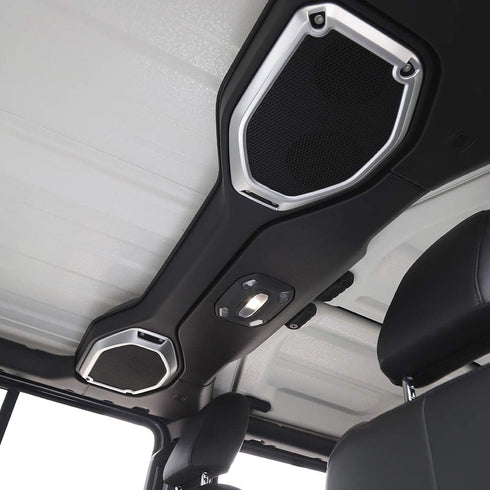 Voodonala for Jeep JL Top Speaker Audio Surround Trim for 2018 2019 Wrangler JL JLU 2020 Gladiator JT Trunk Silver...