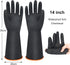 14" XL Size Latex Chemical Resistant Gloves, Reusable Heavy Duty Long Rubber Gloves Dishwashing Gloves, Industrial Safety Gloves for Men, Forearm ...