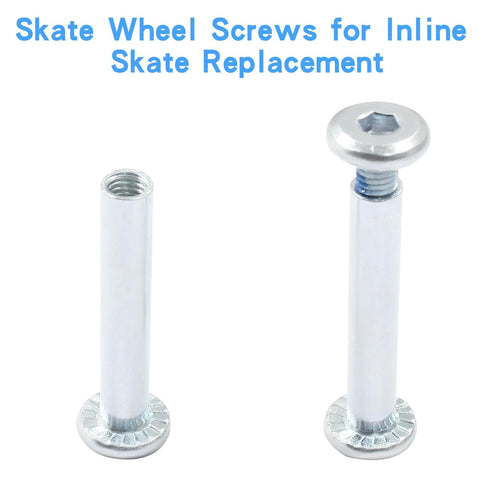 Luomorgo 12 Sets Inline Skate Wheel Screw, 6mm/15/64" OD Shaft Hex Socket Screw Axles for Roller Skate with Allen Wrench ?Long?...