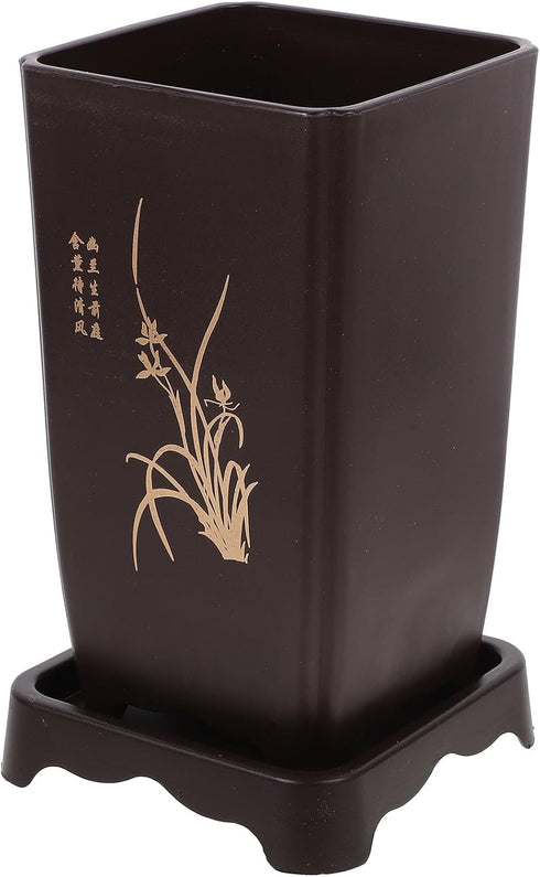 GANAZONO Resin Indoor Planter Pot, 19.50X10.50X10.50cm, Breathable, for Succulent, Orchid, Cactus, Flower Pot Nursery Pots, Modern Plant Pots, Chi...