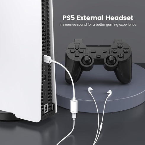 MOSWAG USB Male to Lighting Audio Adapter Cable USB Male to Lightning Female HiFi Audio Headphones Converter Compatible with MacBook Computer PC H...
