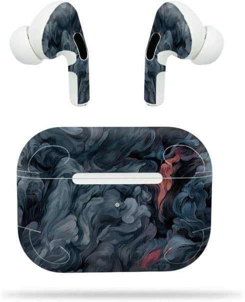 MightySkins Compatible with Apple Airpods Pro - Storm Cloud | Protective, Durable, and Unique Vinyl Decal Wrap Cover | Easy to Apply, Remove, and ...