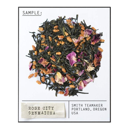 Smith Teamaker | Rose City Genmaicha No. 1912 - Sencha, Genmai, Mao Feng Green Tea & Rose Petals | Caffeinated Roasted Rice Full Leaf Green Tea Bl...