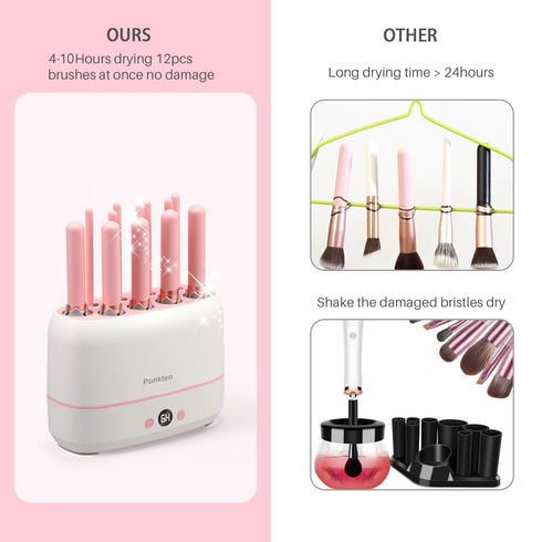 Makeup Brush Dryer Machine,Can Drying 12pcs Makeup Brushes,2pcs Sponges Or Powder Puff AT Once,Baked Slowly At Constant Temperature Without Hurtin...