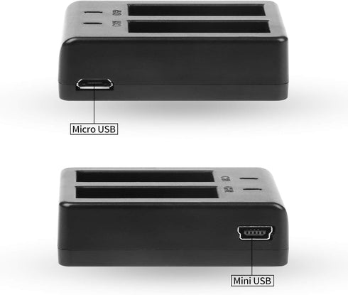 D&F Dual Battery Charger with 4 Pack Replacement Battery 3.7V 900mAh Li-ion Compatible with SJCAM SJ4000 SJ5000 SJ6000 M10 Action Camera...