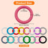 16pcs Silicone Beadable O Rings 65mm Silicone Bead Ring 16 Colors Silicone Focal Bead Round Silicone Loop with 2 Hole for DIY Keychain Car Bracele...