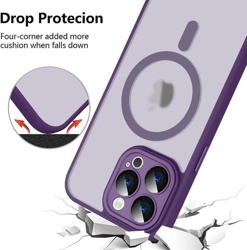 Fiyart Designed for iPhone 15 Pro Max Case Matte Design Compatible with MagSafe Wireless Charging,Cute Anti-Scratch Translucent Phone Cover for Wo...