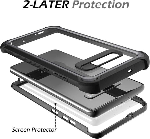 Dexnor Compatible Samsung Galaxy S10 Case 6.1 inch, Heavy Duty Protection Hard Back Defender Protector Protective Shockproof Bumper Cover Purple P...