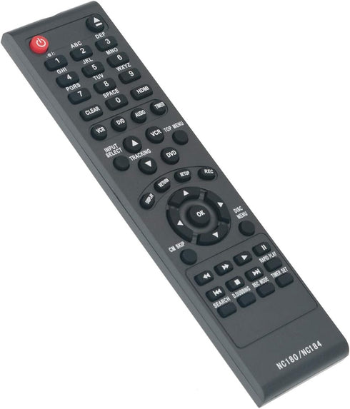 NC180UH NC184UH NC180 NC184 Replace Remote Control Applicable for Funai DVD VCR ZV427FX4 ZV427FX4A ZV427FX4 A, Sanyo DVD Recorder VCR FWZV475F...