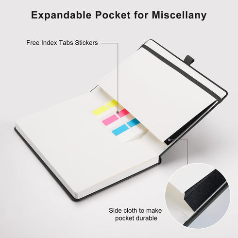 AHGXG Lined Journal Notebook for Women Men, A5 Hardcover Leather Journals for Writing, 192 Numbered Pages Daily Journal, College Ruled Notebook fo...