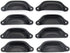 8 PCs Vintage Style Seashell Shaped Pulls - Cup Pulls - Drawer Handles Pulls with Black Finish - 3-17/64-in Length by 1-19/64-in Height...