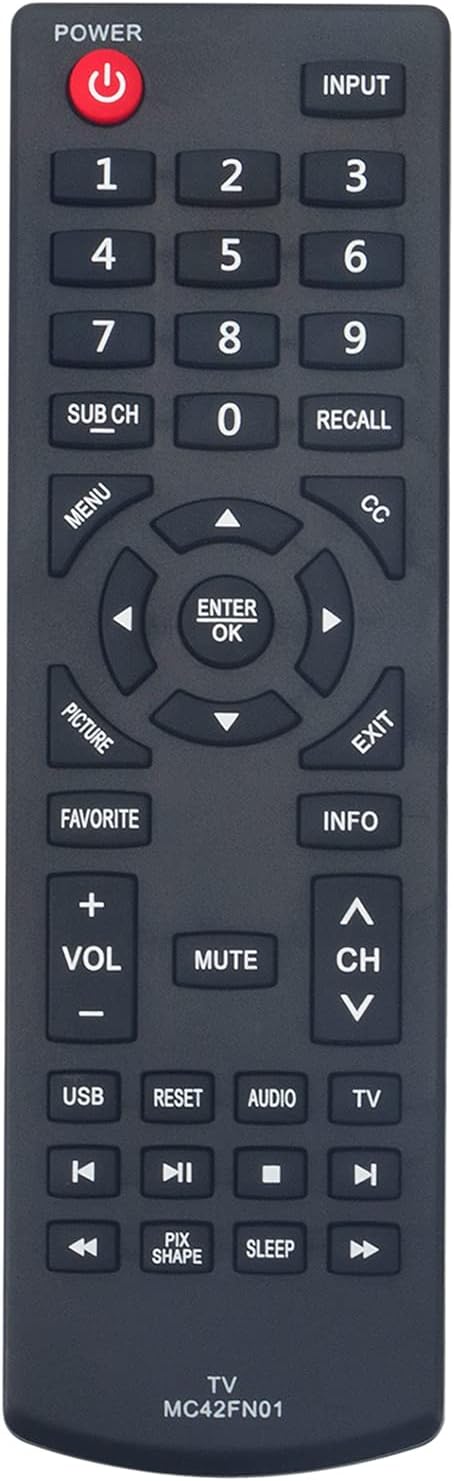 MC42FN01 Replacement Remote Control Supports for Sanyo TV LED LCD HDTV FW24E05F FW32D25T FW48D25T FW42D25T FW65D25T MC42FN00...
