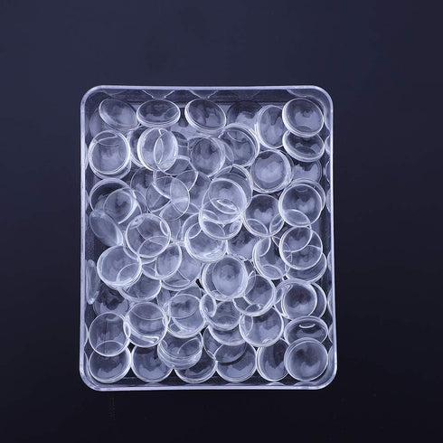 HAUTOCO 90pcs 20mm Glass Dome Cabochons Clear Round Cabochon Tiles, Non-calibrated Round 0.79 inch/20mm for Rings Cameo Pendants Bookmarks Bracele...