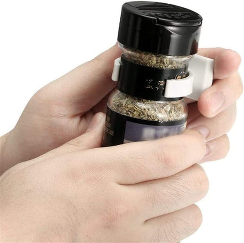 TOPINCN Spice Clip, Kitchen Spice Jar Rack Wall Mounted Seasoning Bottles Holder Wall Storage Cabinet Door Condiment Bottle Hanging Clips (4 Piece...