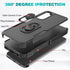 for Samsung Galaxy A15 Case with Tempered Glass Screen Protector,Dual Layer Shockproof Magnetic Kickstand Phone Case with Rotatable Ring Holder fo...