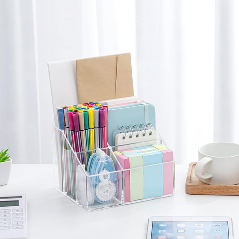 Yesesion Clear Pen Holder, Pen Organizer for Desk, Pencil Cup for Home Office, School Supplies, Art Stationery, Desktop Storage and Accessorizes f...