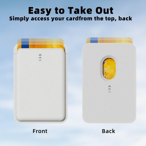 Magnetic Wallet for iPhone, Leather Magnetic Phone Wallet Mag Wallet RFID, Magnetic Wallet 3 Card Holder for iPhone 15/14/13/12 Series, White......