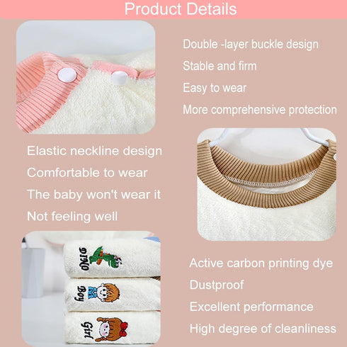 2 Pack 360 ° Rotating Baby Feeding Teething Bibs, Stay-Dry Toddler Bib, The Adjustable Baby Waterproof Bibs, Width Coverage and Pull-Over Design B...