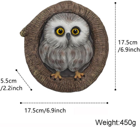 Owl Tree Hugger Whimsical Tree Sculpture Garden Statues Outdoor Tree Face Decor Garden Peeker Yard Art Decorations (Singel Owl)...