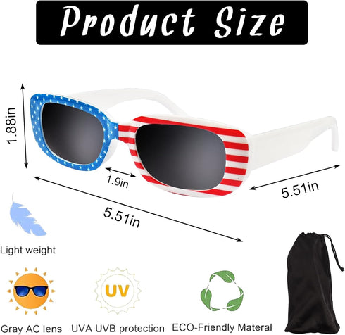 4th Of July Sunglasses American Flag Sunglasses for Independence Day Flag Day June 14th Events Sunglasses Protect Your Eyes from UV Rays Outdoor A...